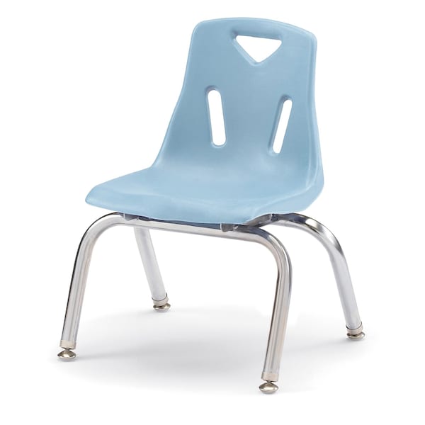 Berries Stacking Chair with Chrome-Plated Legs, 10 in. Ht, Coastal Blue
